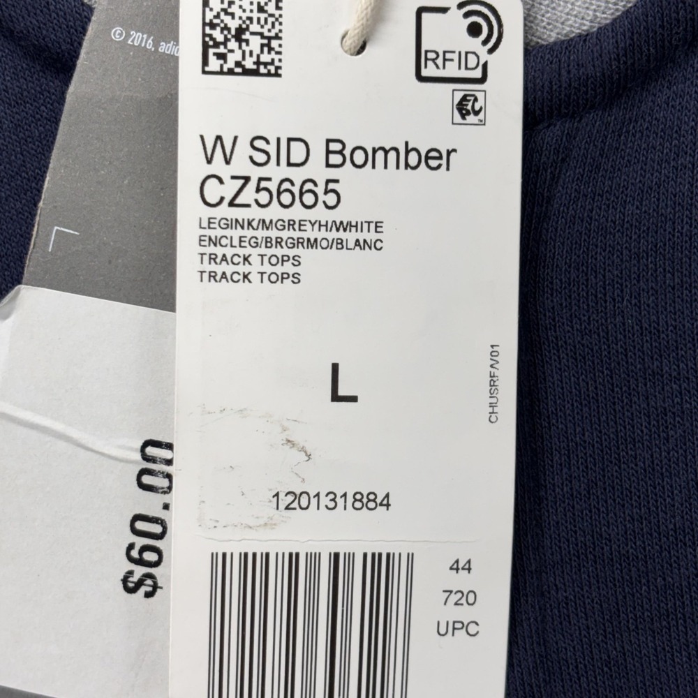 Adidas SID Bomber Track Jacket Womens Large Blue Gray Colorblock Full Zip NEW - Picture 4 of 11